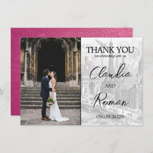 Cartão De Agradecimento Passaporte Magenta Paris