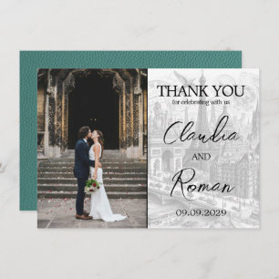 Cartão De Agradecimento Passaporte Turquoise Paris