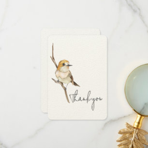 Cartão De Agradecimento Pássaro Amarelo Em Um Ramo Obrigado