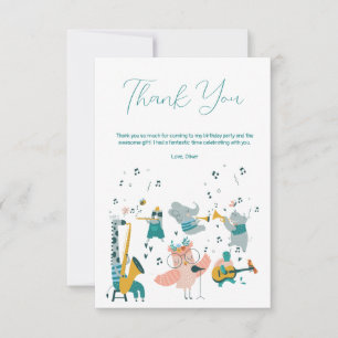 Cartão De Agradecimento Pássaro Canino Rosa com Aniversário de Banda Anima