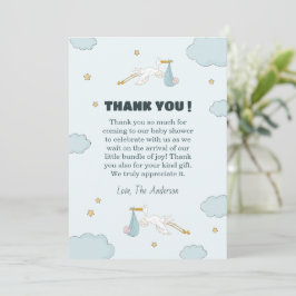 Cartão De Agradecimento Pássaro Carregando Criança Fofa É um Menino