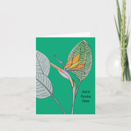 Cartão De Agradecimento Pássaro da Vazio Verde Flor do Paraíso