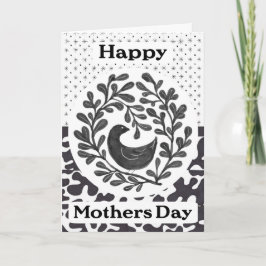 Cartão De Agradecimento Pássaro de porta da placa de dia de as mães