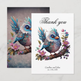 Cartão De Agradecimento Pássaro fantasma majestoso sentado em um galho