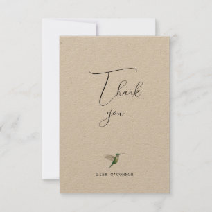 Cartão De Agradecimento Pássaro Hummingbird Personalizado Obrigado