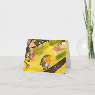 Cartão De Agradecimento Pássaro na nota do galho