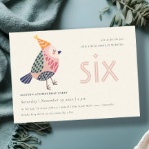 Pássaro Rosa Escoteiro Qualquer 6 de Idade Anivers