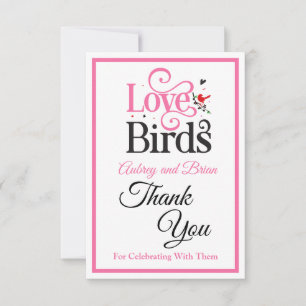 Cartão De Agradecimento Pássaros do Amor Personalizados de 60º Aniversário