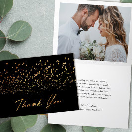 Cartão De Agradecimento Pássaros Elegantes de Casamento Fotográfico de Pen