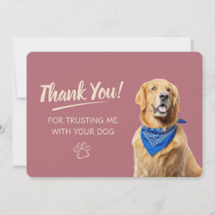 Cartão De Agradecimento Passeio de Cachorro Serviço de Babá de Animais