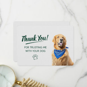 Cartão De Agradecimento Passeio de Cachorro Serviço de Babá de Animais
