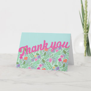 Cartão De Agradecimento Pastéis de flores estilizadas de milefleur
