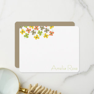 Cartão De Agradecimento Pastel Bonito Disie Pop Flores Chic Nova Garota