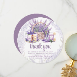 Cartão De Agradecimento Pastel de Lavanda Brunch de Aquarela