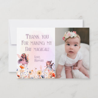 Cartão De Agradecimento Pastel Fairy First Magic Birthday Foto