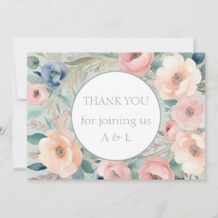 Cartão De Agradecimento Pastel Floral Elegance Wedding