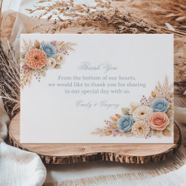 Cartão De Agradecimento Pastel Floral Elegante Gratidão