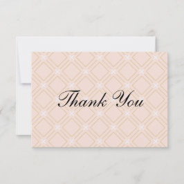 Cartão De Agradecimento Pastel Peach e Geométrico Dourado