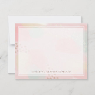 Cartão De Agradecimento Pastel Pink Abstrato Arte Obrigado