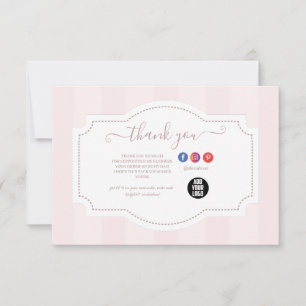 Cartão De Agradecimento Pastel Pink Cake Bakery Personalizado