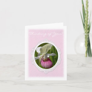 Cartão De Agradecimento Pastel PInk Lady Slipper Note Card