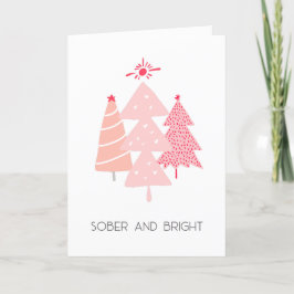 Cartão De Agradecimento Pastel Pink Sober e Bright Árvore de Natal