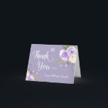 Cartão De Agradecimento Pastel Purple Floral Bat Mitzvah Obrigado<br><div class="desc">Pastel Purple Floral White Bat Mitzvah Obrigado Nota</div>