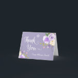 Cartão De Agradecimento Pastel Purple Floral Bat Mitzvah Obrigado<br><div class="desc">Pastel Purple Floral White Bat Mitzvah Obrigado Nota</div>
