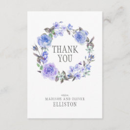 Cartão De Agradecimento Pastel Purple Watercolor Floral| Obrigado