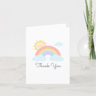 Cartão De Agradecimento Pastel Rainbow Sunshine