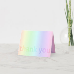 Cartão De Agradecimento Pastel Rainbow Thank You