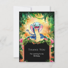 Cartão De Agradecimento Pastel Reptiles Cobra Birthday