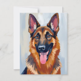Cartão De Agradecimento Pastor Alemão | Aquarela de Cachorro Pet