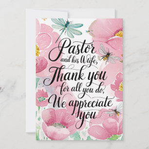 Cartão De Agradecimento ✝️ Pastor Aniversário de Apreciação da Esposa do P
