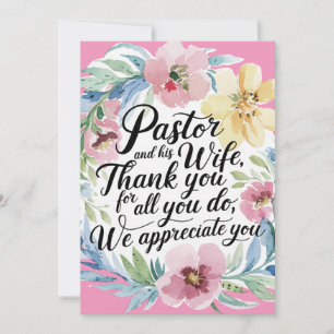 Cartão De Agradecimento ✝️ Pastor Aniversário de Apreciação da Esposa do P