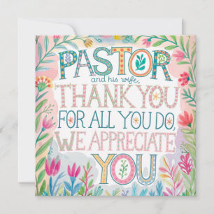 Cartão De Agradecimento ✝️ Pastor Aniversário de Apreciação da Esposa do P