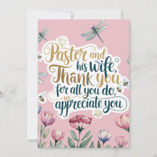 Cartão De Agradecimento ✝️ Pastor Aniversário de Apreciação da Esposa do P