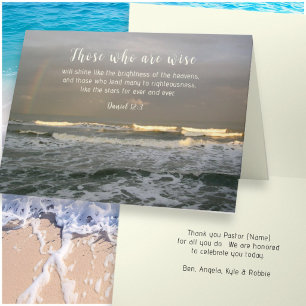 Cartão De Agradecimento Pastor Appreciation Ocean Scene Scripture Card