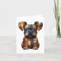 Patchwork Frenchie Greeting Card