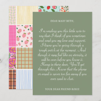 Cartão De Agradecimento Patchy Love Card From a Dear Friend