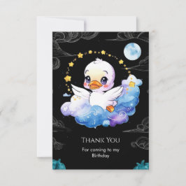 Cartão De Agradecimento Pato de Aniversário de Crianças Encantadas