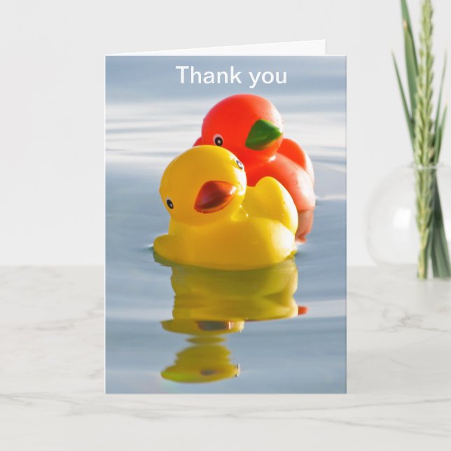 Cartão De Agradecimento Patos de lua de mel - obrigado pelo seu presente (Frente)