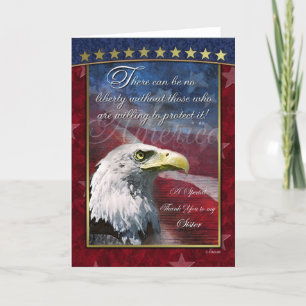 Cartão De Agradecimento Patriotic Thank You Card for Military Sister