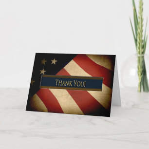 CARTÃO DE AGRADECIMENTO PATRIOTIC - THANK YOU - WEATHERED FLAG