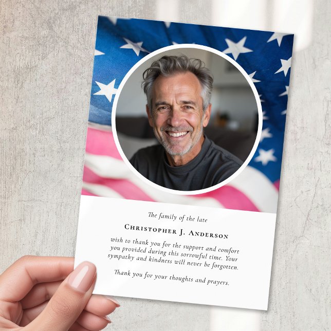 Cartão De Agradecimento Patriótica Simpatia Patriótica Militar dos EUA Fot (Criador carregado)