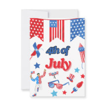Cartão de Agradecimento Patriótico do Dia 4 de Jul