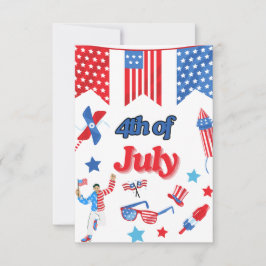 Cartão de Agradecimento Patriótico do Dia 4 de Jul