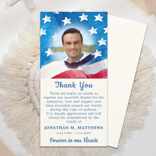 Cartão De Agradecimento Patriótico Memorial Americano Bandeira Militar Fun