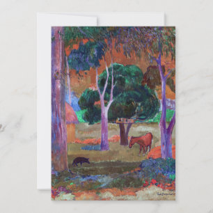 Cartão De Agradecimento Paul Gauguin - Paisagem com um Porco e um Cavalo