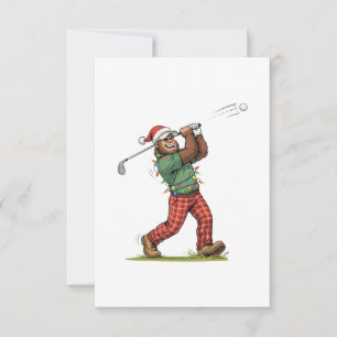 Cartão De Agradecimento Pé Grande Sasquatch Golfe Natal 2026 Feriado  